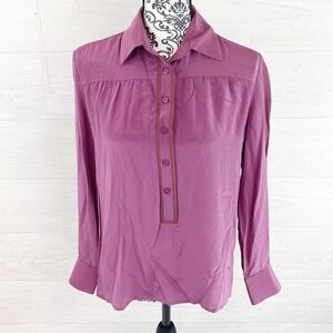 Tucker Vintage Inspired Button Down Silk Popover Top